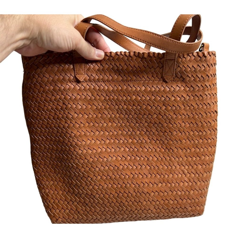 Madewell Woven Leather Tote in Cognac Brown - Picture 4 of 4